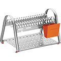 Escorredor de Lou&ccedil;as Inox c / Porta Talheres Laranja - Tramontina - cod. 1002456