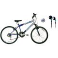 BICICLETA PRINCE DX500 ARO 24 18 MARCHAS AZUL / PRATA + FONE DE OUVIDO PHILIPS SHE3600 - cod. 2000000843