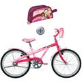 BICICLETA CALOI MENINAS SUPER PODEROSAS ARO 20 ROSA / PINK + ESTOJO ESCOLAR MENININHAS - cod. 2000000858
