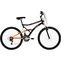 Bicicleta Mountain Bike XRT Aro 26 21 Marchas Full Suspension Preta / Laranja - Caloi - cod. 2202882