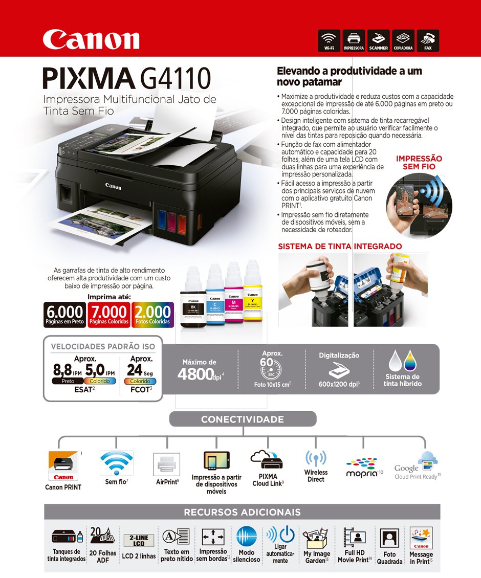 multifuncional cannon pixmaG4110