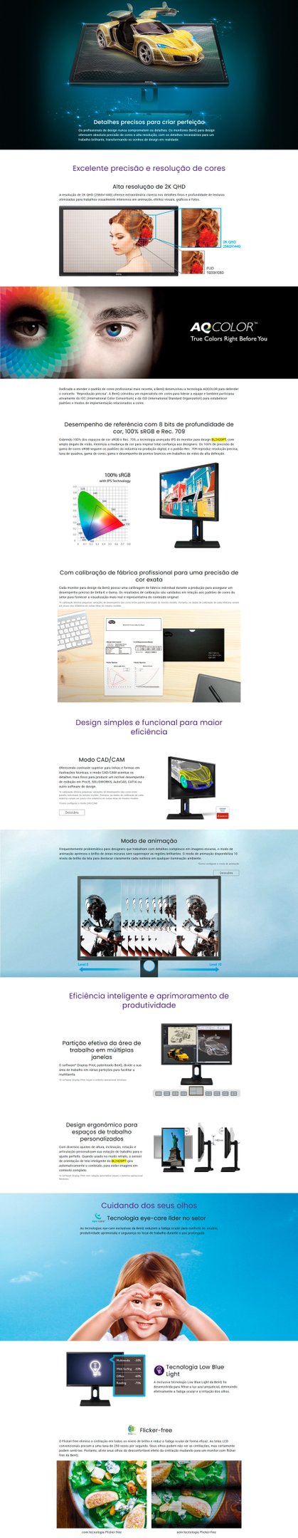 Conteúdo informativo MONITOR 23.8P BENQ BL2420PT