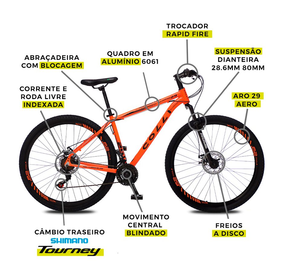 Conteúdo informativo Bicicleta Adulto Colli Atalanta