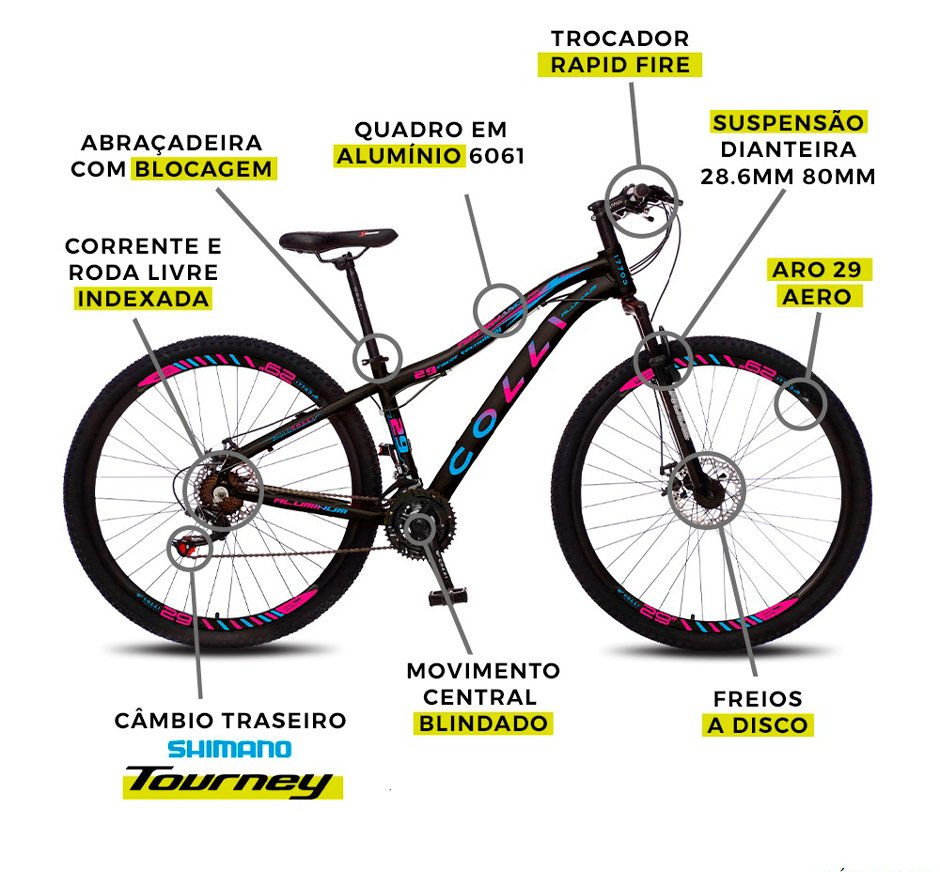 Conteúdo informativo Bicicleta Adulto Colli EUDORA 