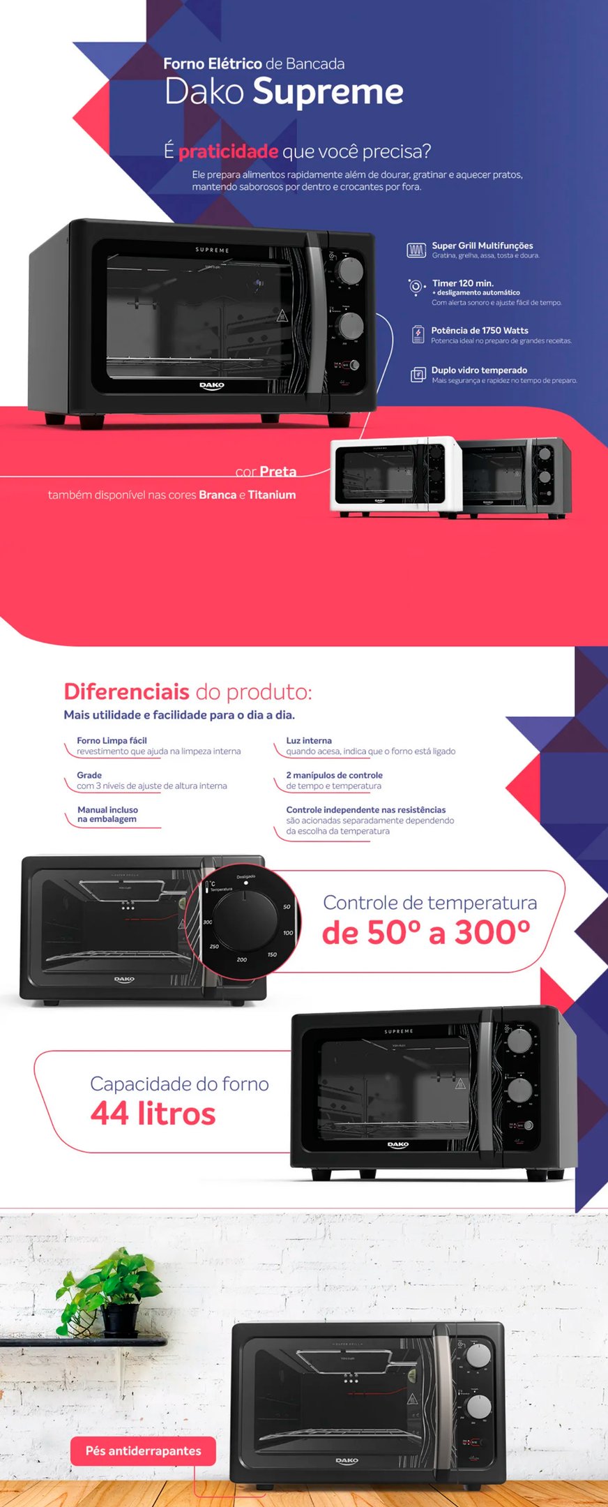 Conteúdo informativo Forno Dako Magister 44 Litros