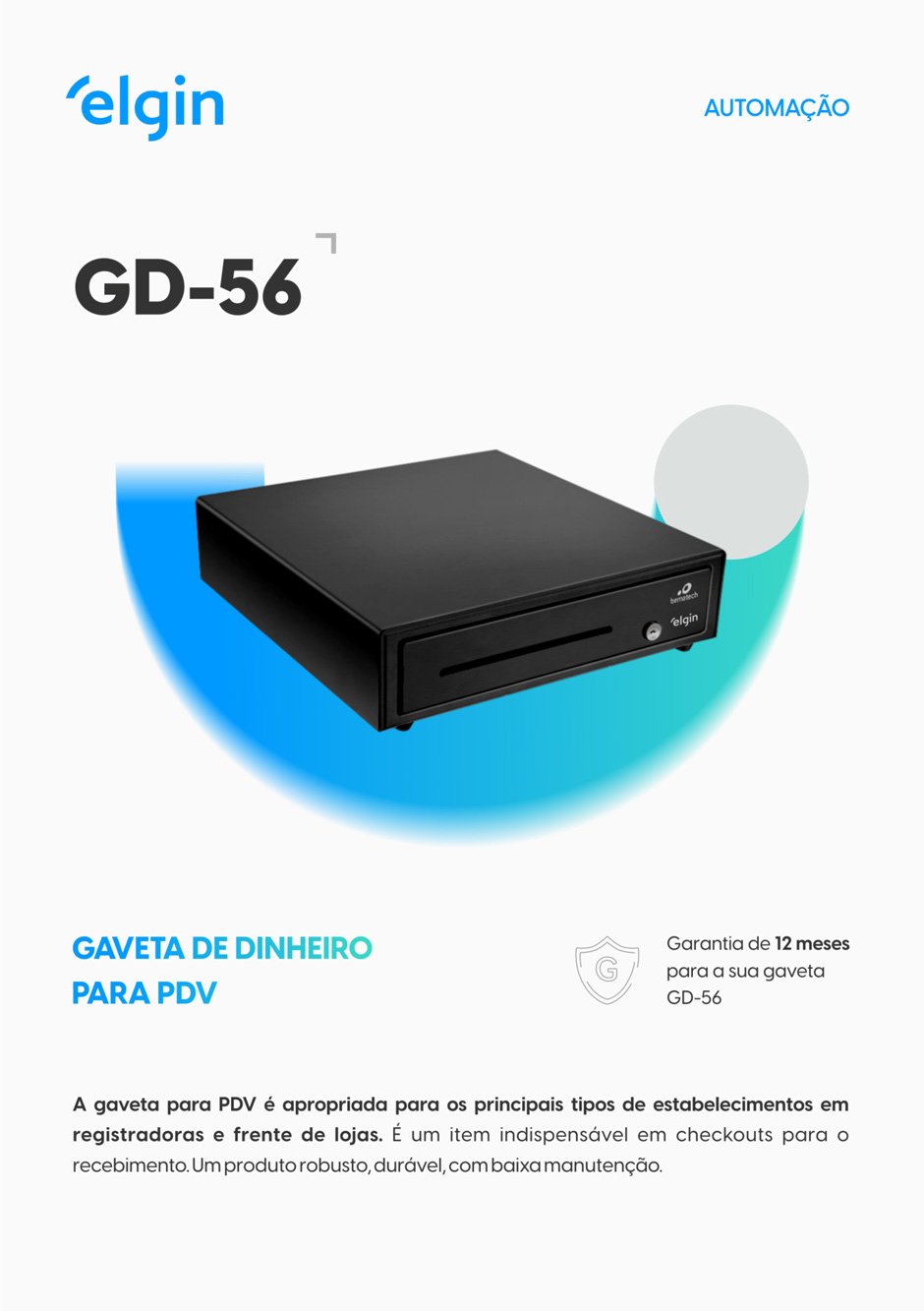 Conteúdo informativo Gaveta Betamech Elgin g56m 