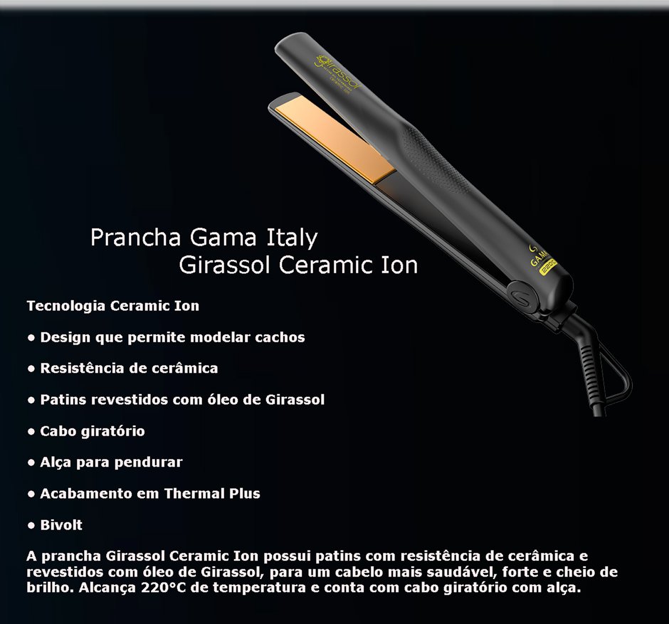 Conteúdo informativo Prancha/Chapinha Gama Girassol