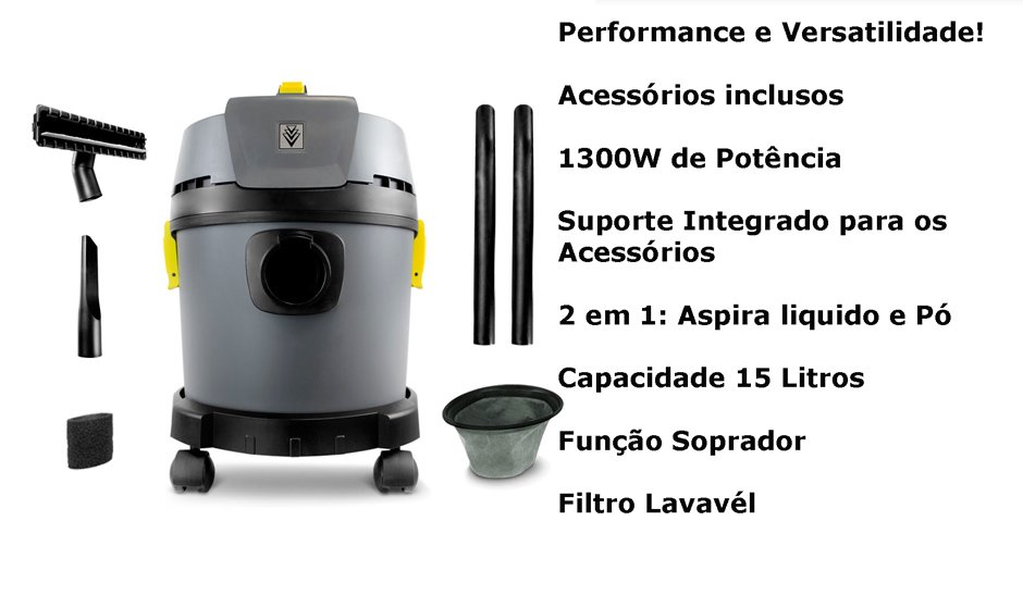Conteúdo informativo Aspirador Pó Karcher NT585 