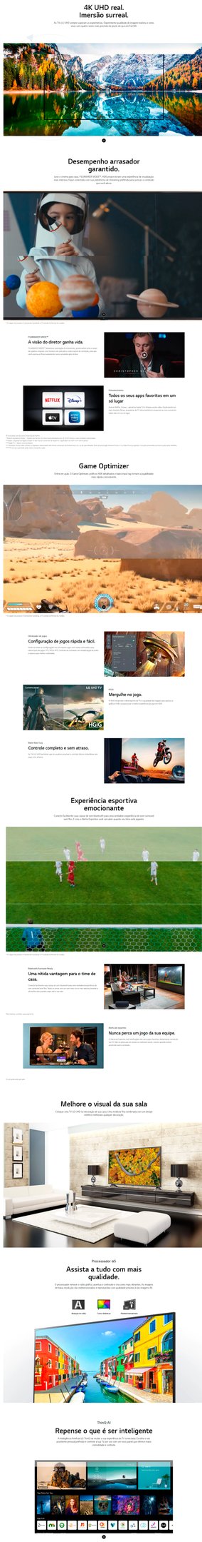 Conteúdo informativo Smart TV LED 50P LG 50UP7550PSF 