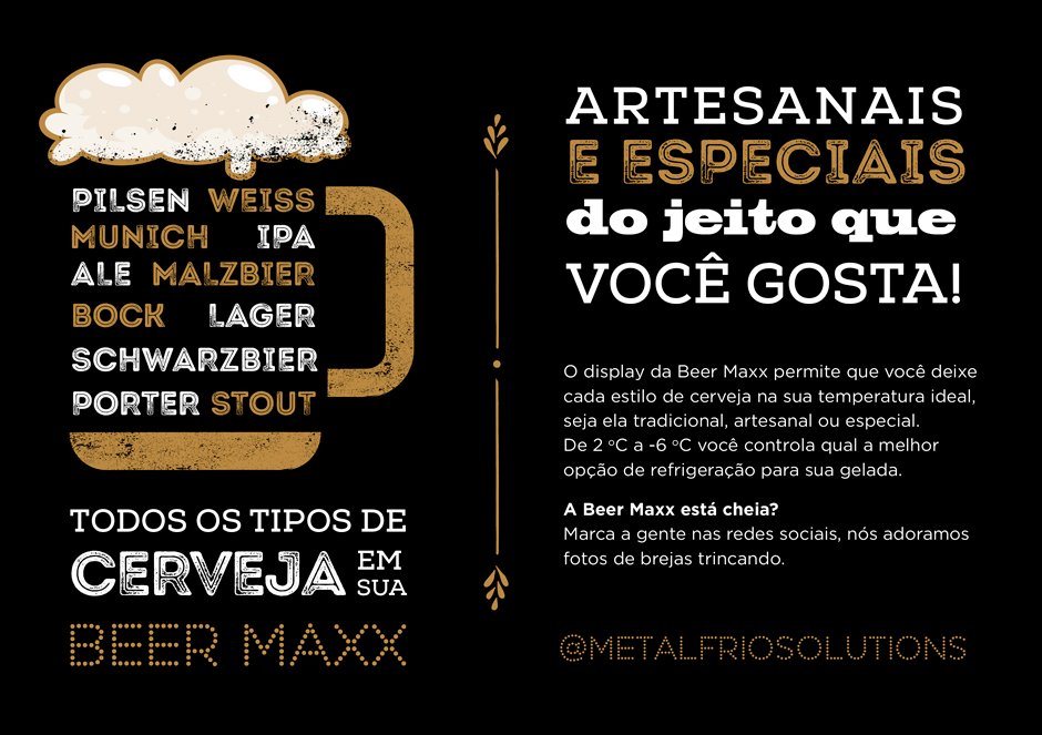 Conteúdo informativo SCervejeira Metalfrio 324 Litros VN28TP