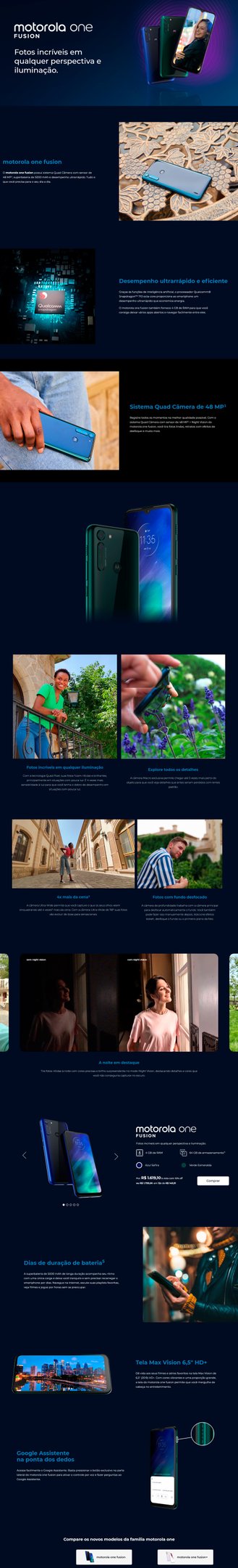Conteúdo informativoSmartphone Motorola One Fusion