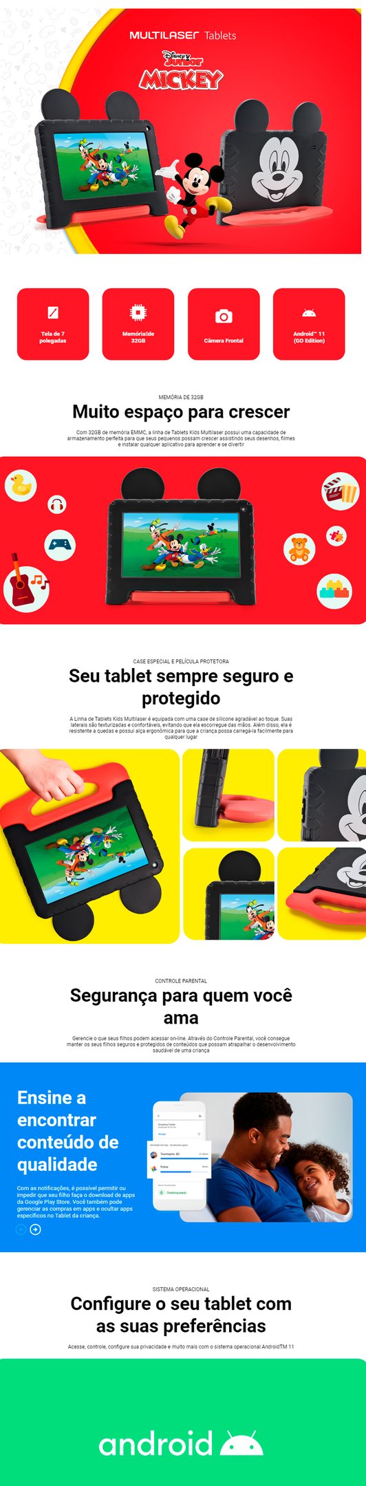 Conteúdo informativo Tablet Mickey Multi NB367 7P