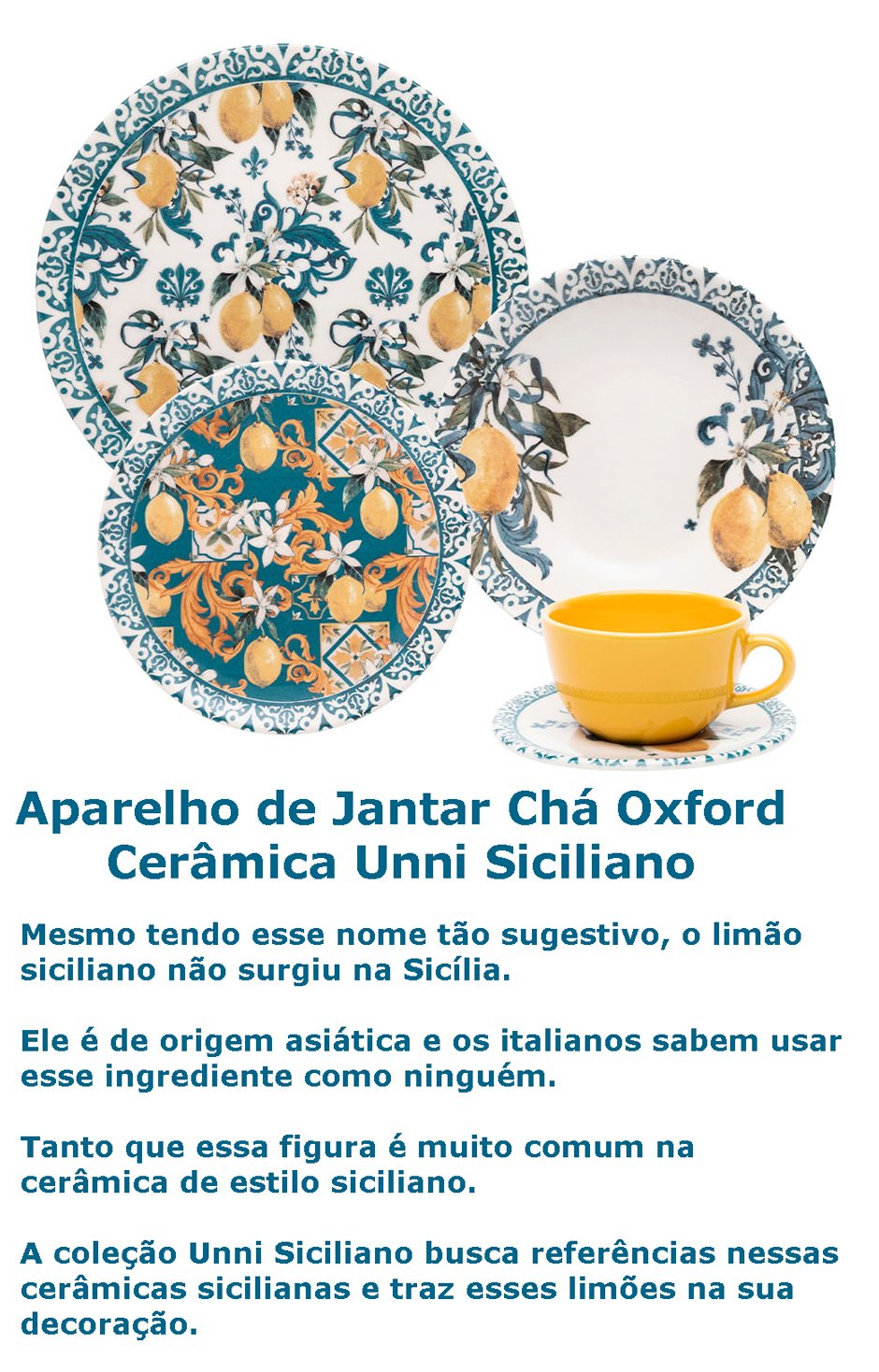 Conteúdo informativo Aparelho Jantar/Chá 20 Peças Oxford