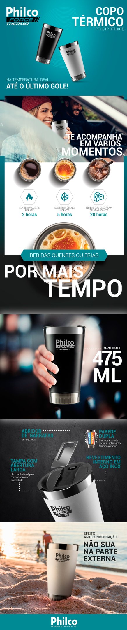 Conteúdo informativo Copo Térmico Philco PTH01P