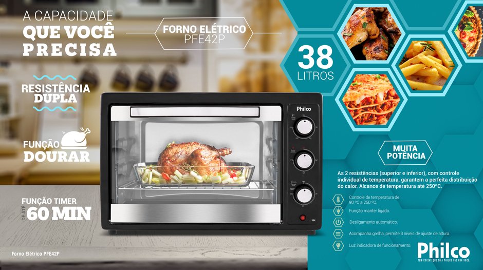 Conteúdo informativo Forno Elétrico Philco PFE42P