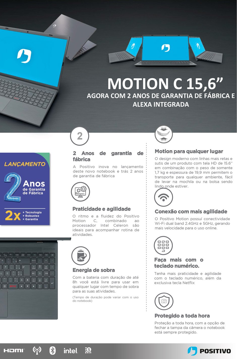 Conteúdo informativo Notebook Positivo 15.6P C8240GI