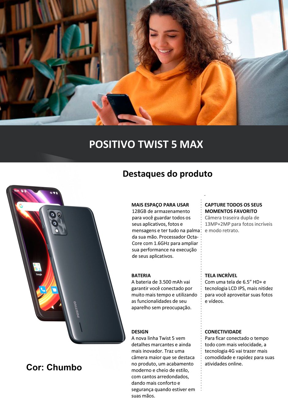 Conteúdo informativo Smartphone Positivo_twist 5 650