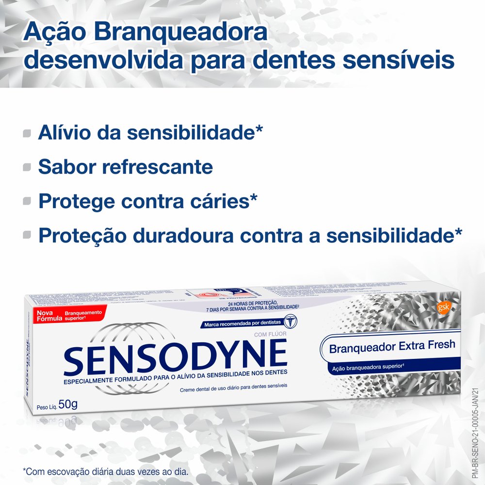 Conteúdo informativo Creme Dental Sensodyne Creme Dental Branqueador Extra Fresh 50g 