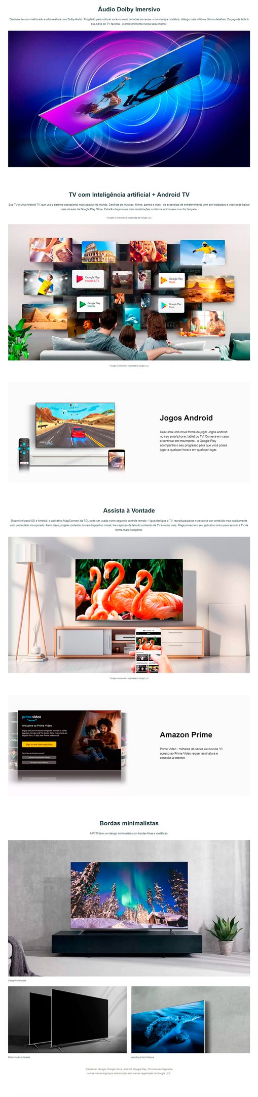 Conteúdo informativo smart tv tcl 65 polegadas