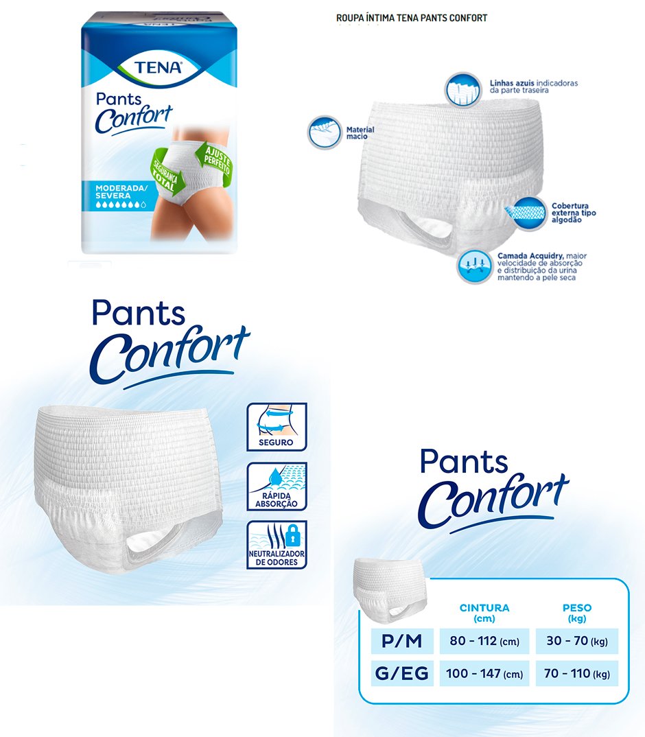 Conteúdo informativo Roupa Íntima Tena Pants Confort 