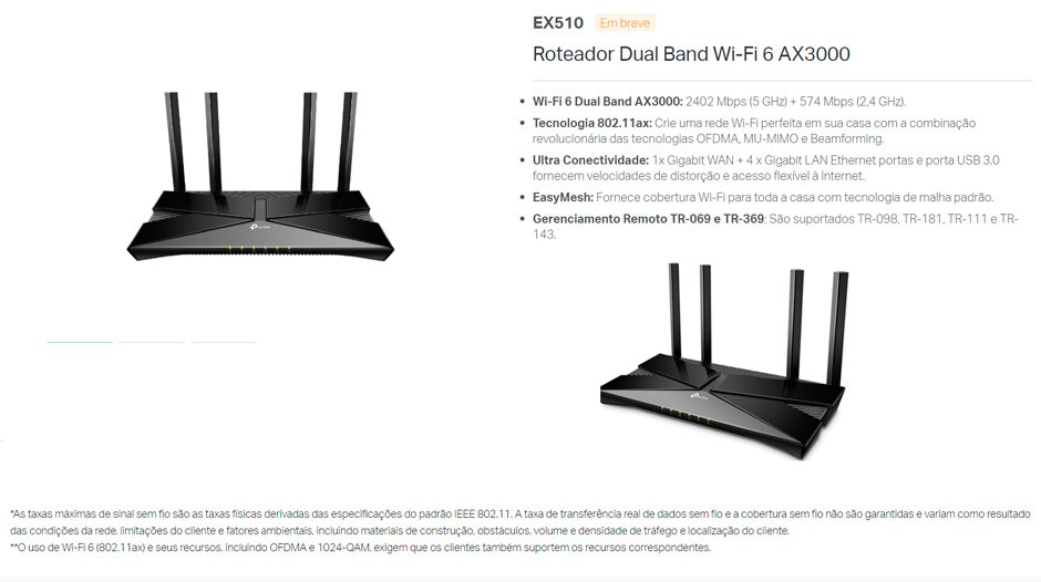 Conteúdo informativo Roteador TP Link Wirelles AC1200 Dual Band 