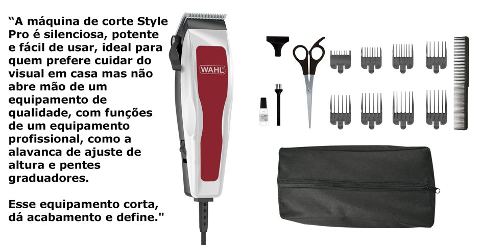 Conteúdo informativo Cortador de Cabelo Wahl Pro